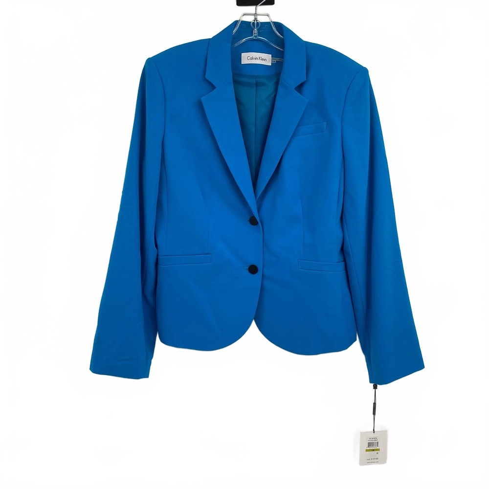 Calvin Klein Blue Blazer | Plus 14 Regular Synthetic Pant Suit